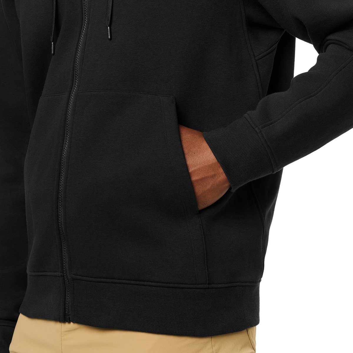 Logo Badge Full Zip Hoodie Black