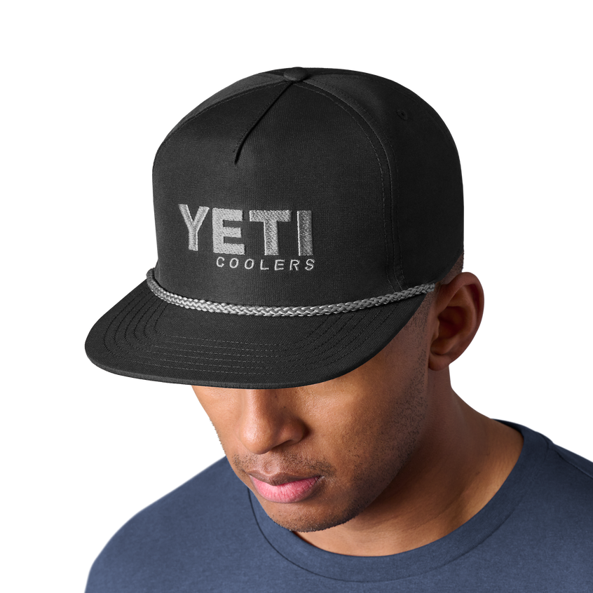 YETI Mid-Pro Flat Brim Rope Hat Black