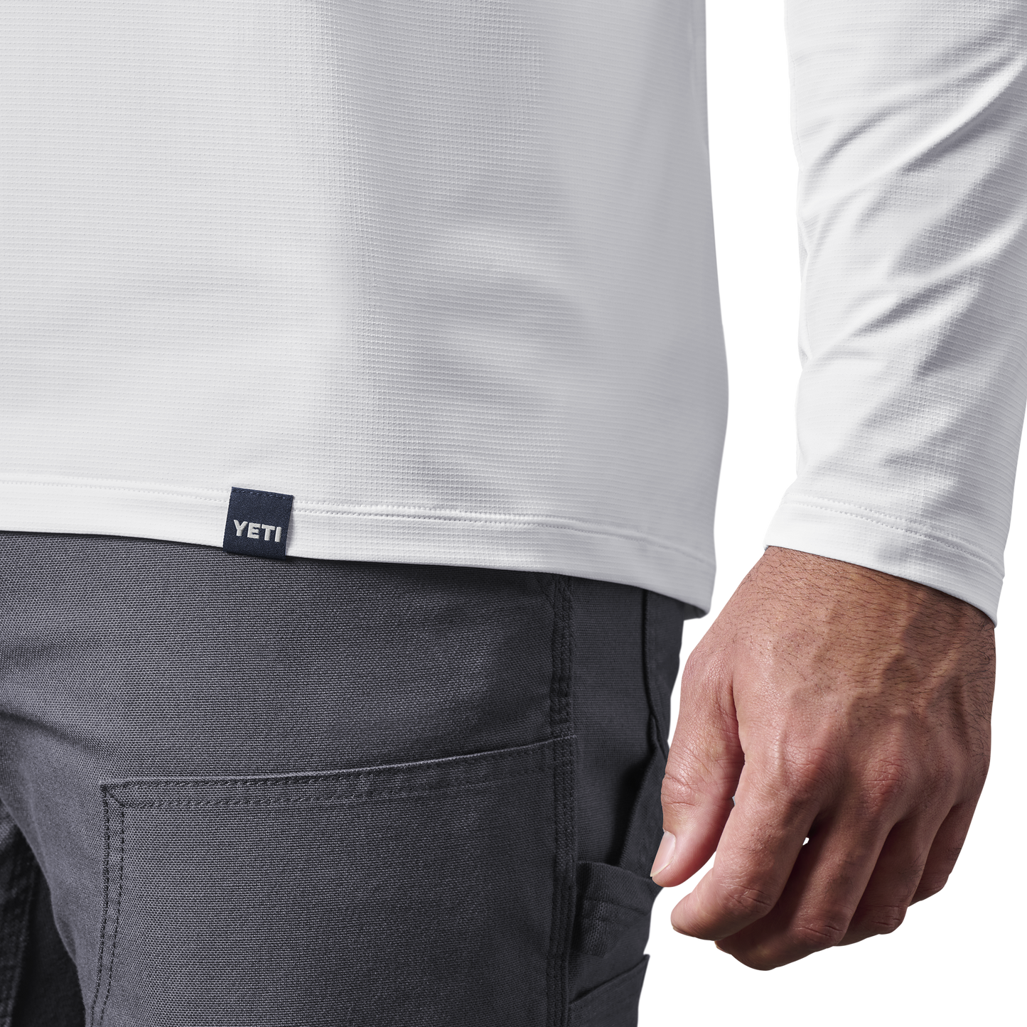 YETI Men's Hooded Ultra Lightweight Sunshirt White