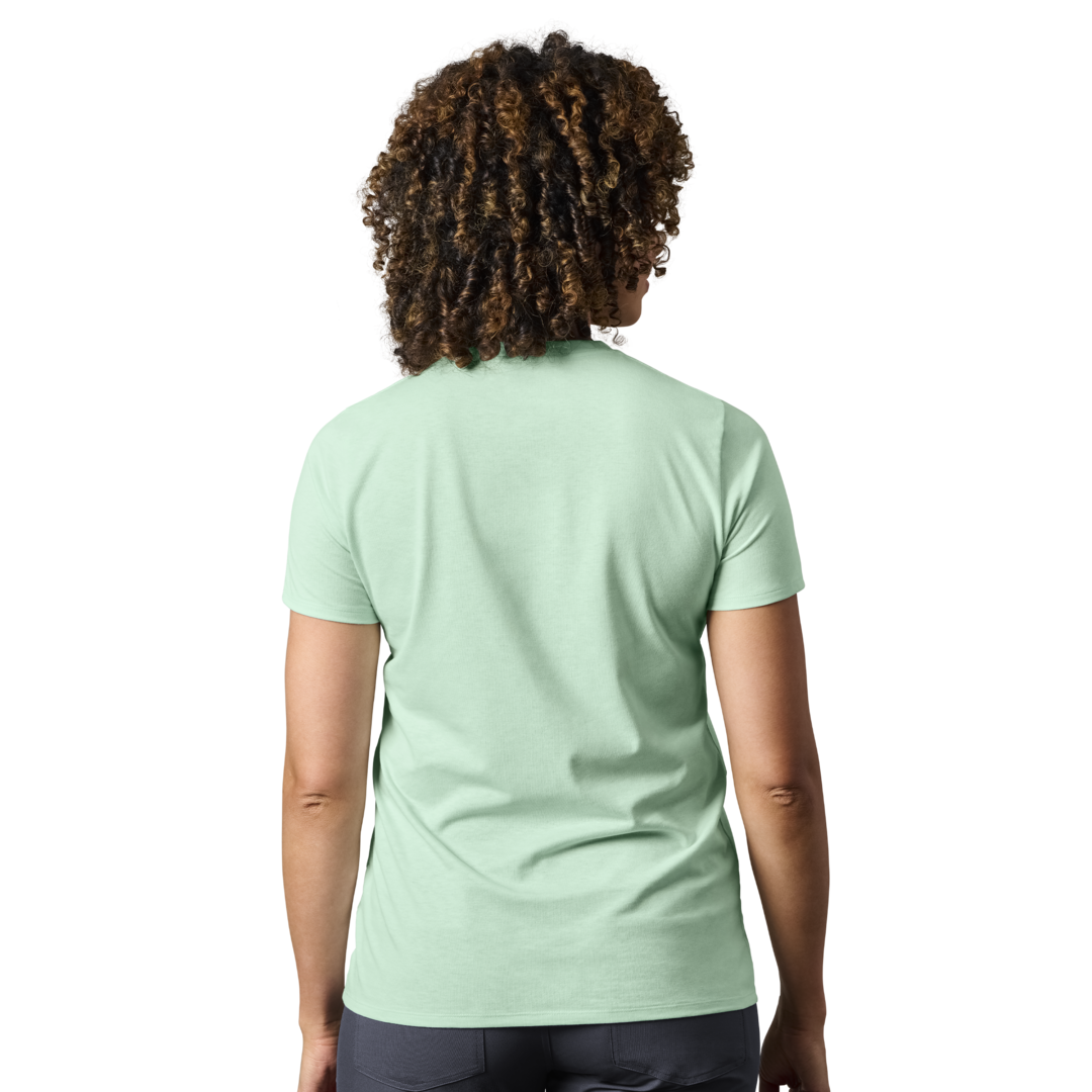 Womens Floral Logo Badge Short Sleeve T-Shirt Ice Blue