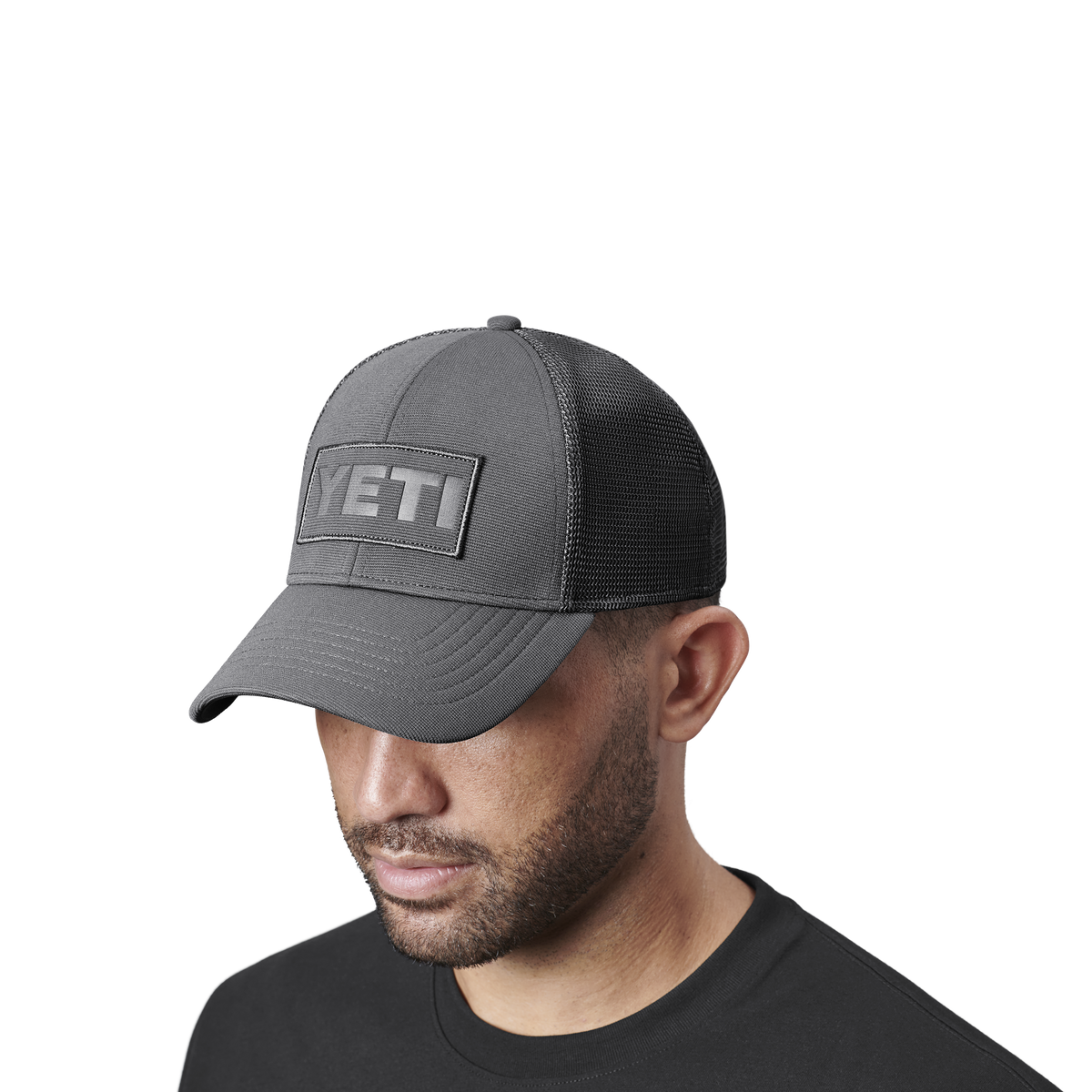 YETI® Logo Patch Low Pro Trucker Hat Grey Grey