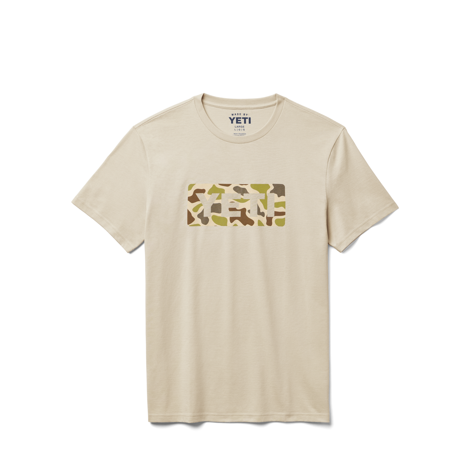 YETI Camo Logo Badge Short Sleeve T-Shirt Sand