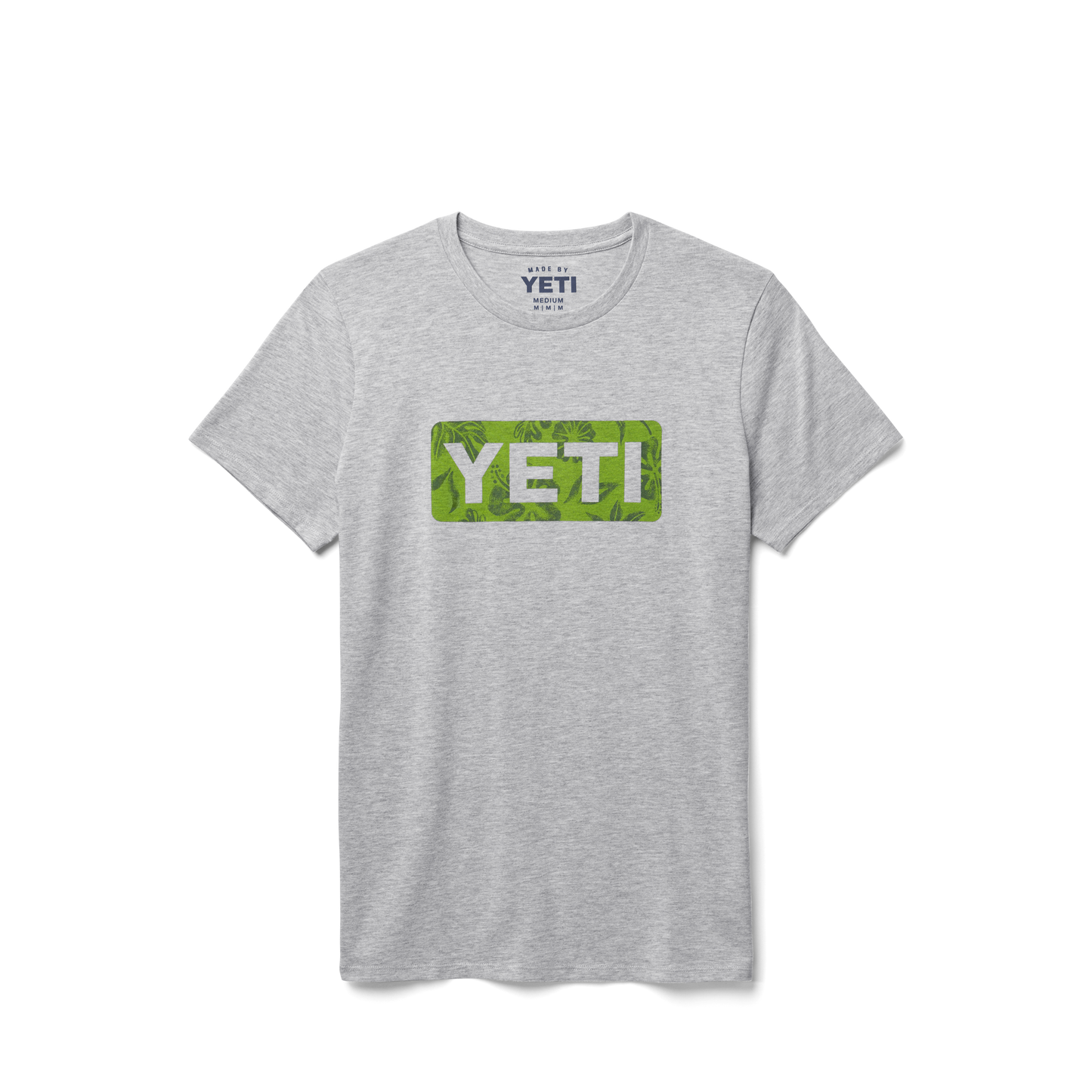 Womens Floral Logo Badge Short Sleeve T-Shirt Heather Grey