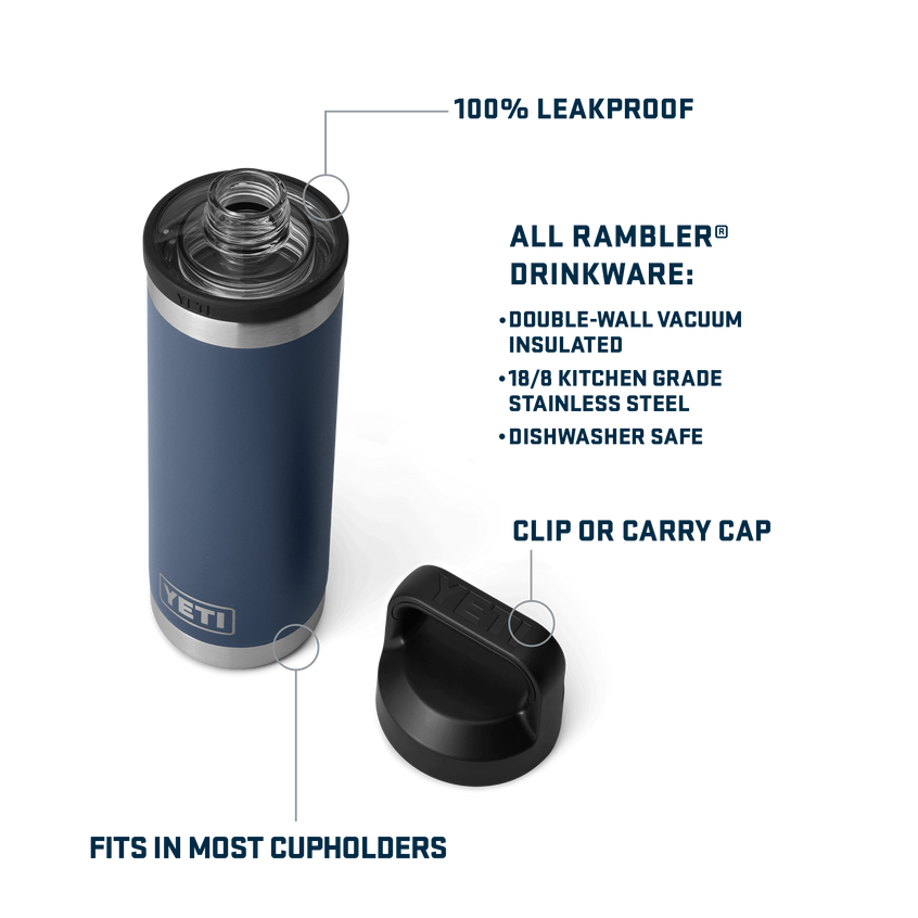 YETI Rambler® 18 oz (532 ml) Bottle With Chug Cap Black Stone