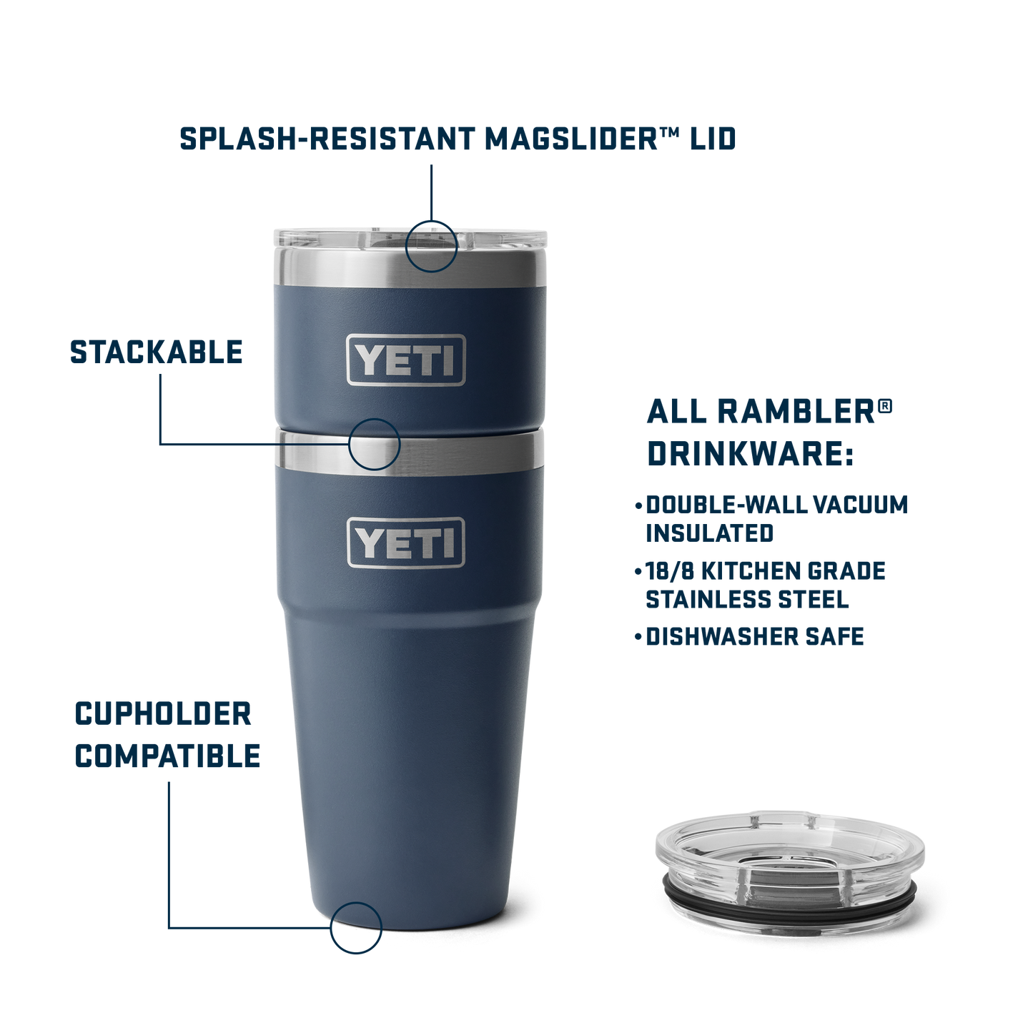 YETI Rambler® 20 oz (591 ml) Stackable Cup Tropical Pink