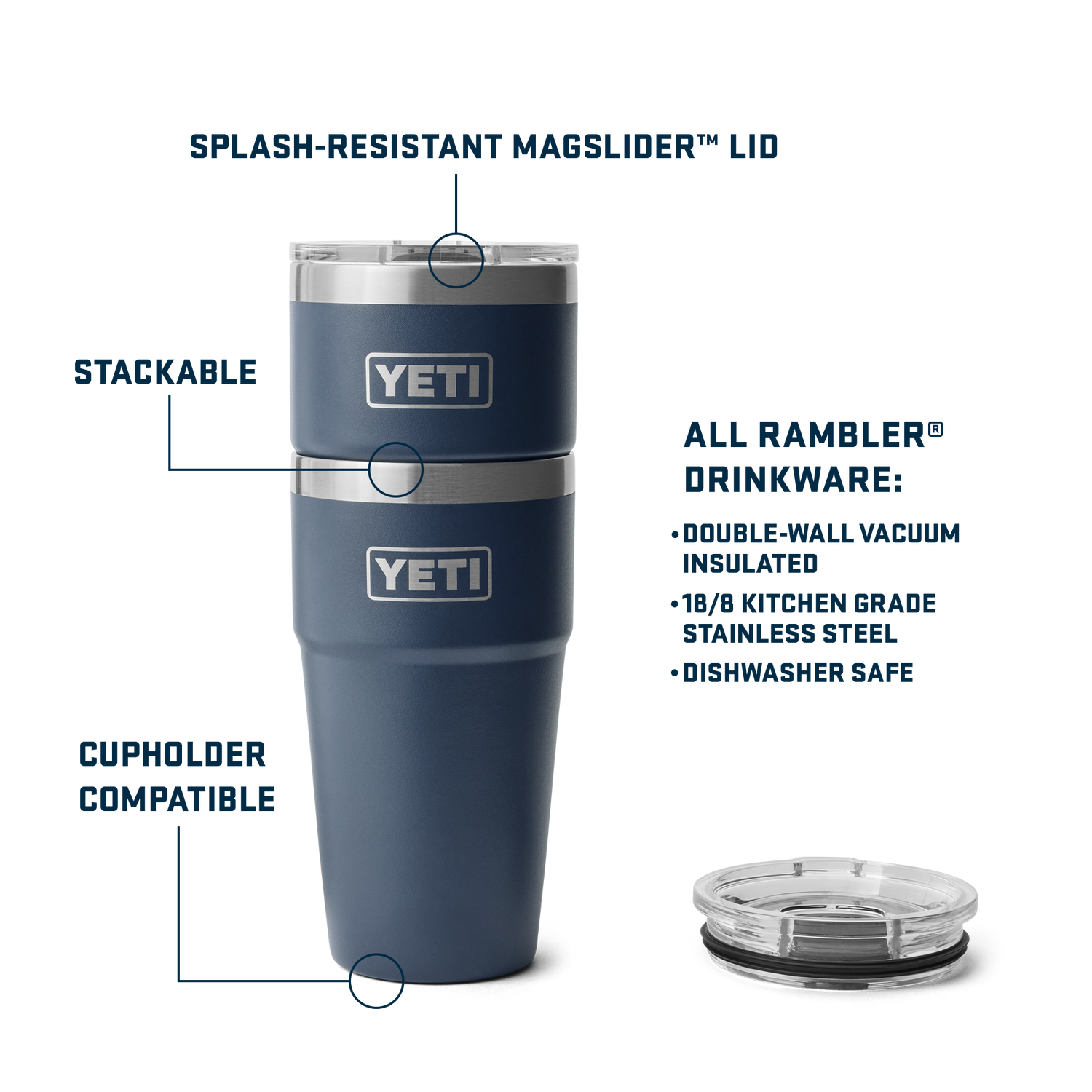 YETI Rambler® 20 oz (591 ml) Stackable Cup Tropical Pink