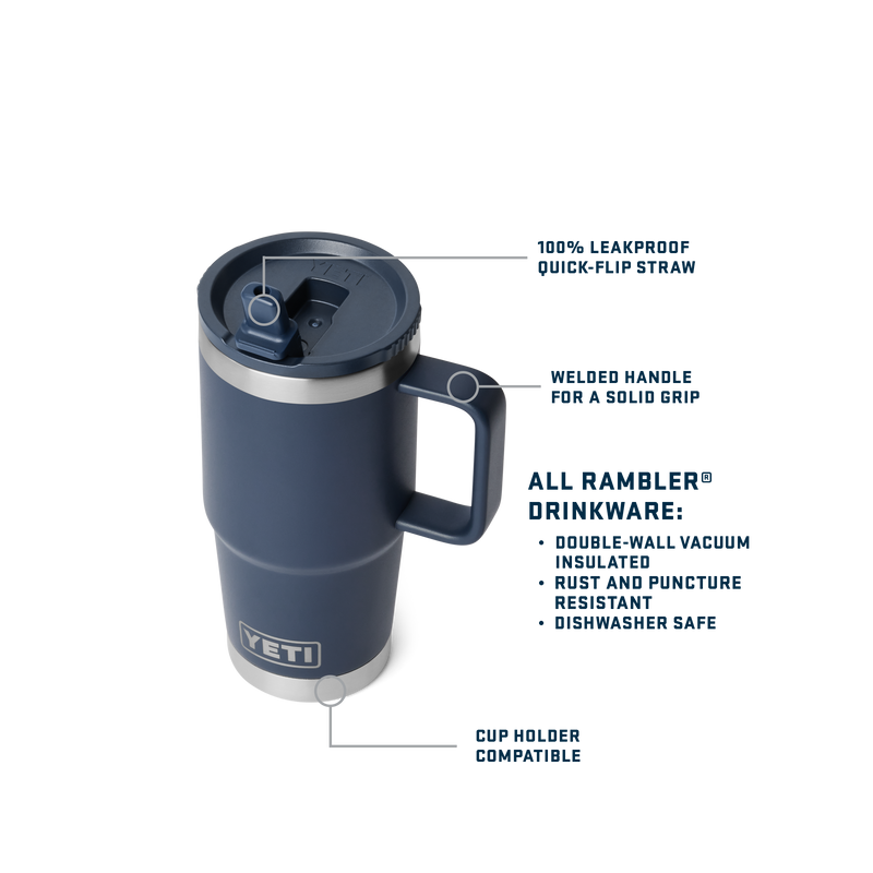 Rambler® 20 oz (591 ml) Travel Straw Mug White