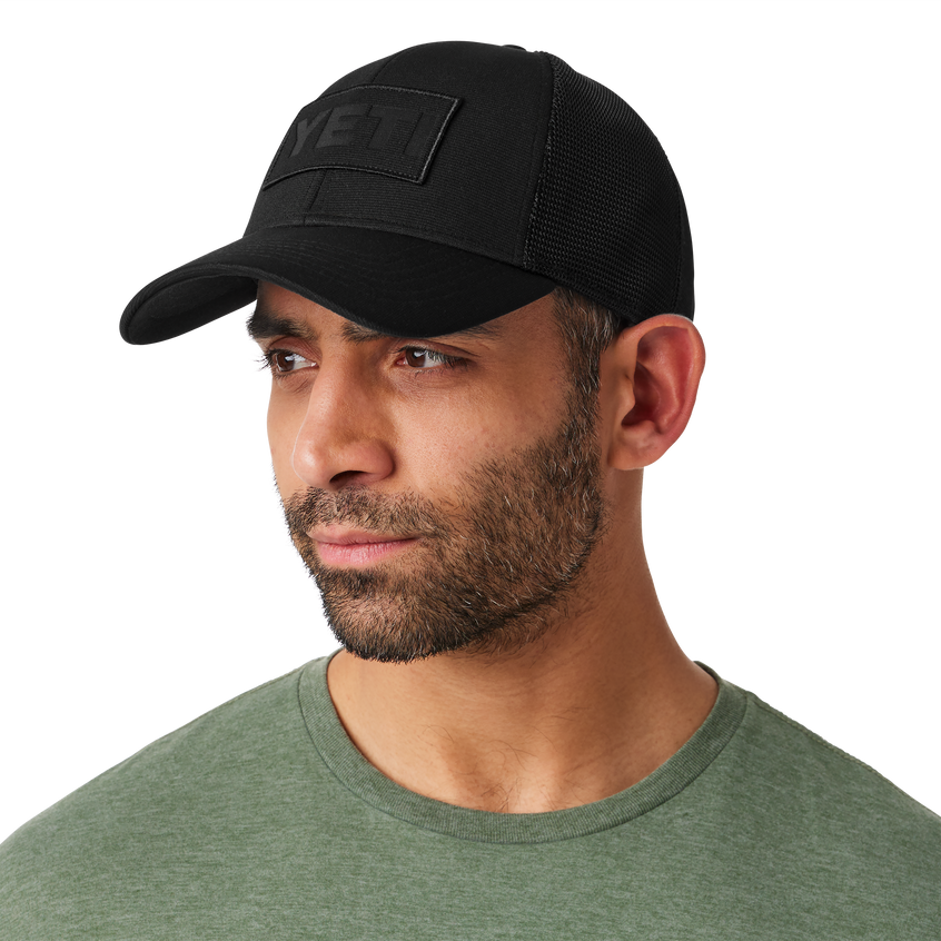 YETI Core Patch Trucker Hat Black on Black Black