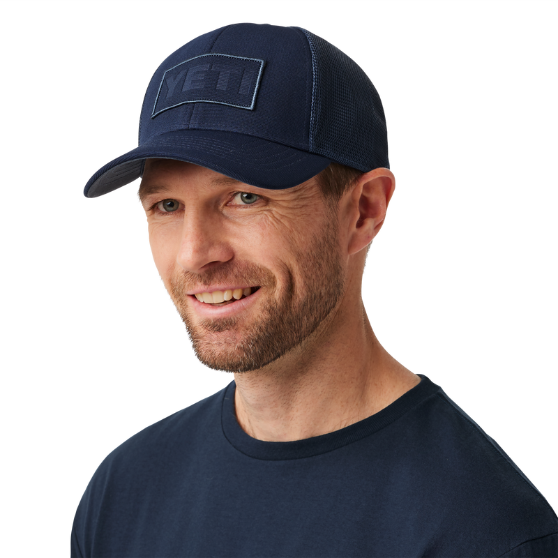 YETI Core Patch Trucker Hat Navy on Navy Navy