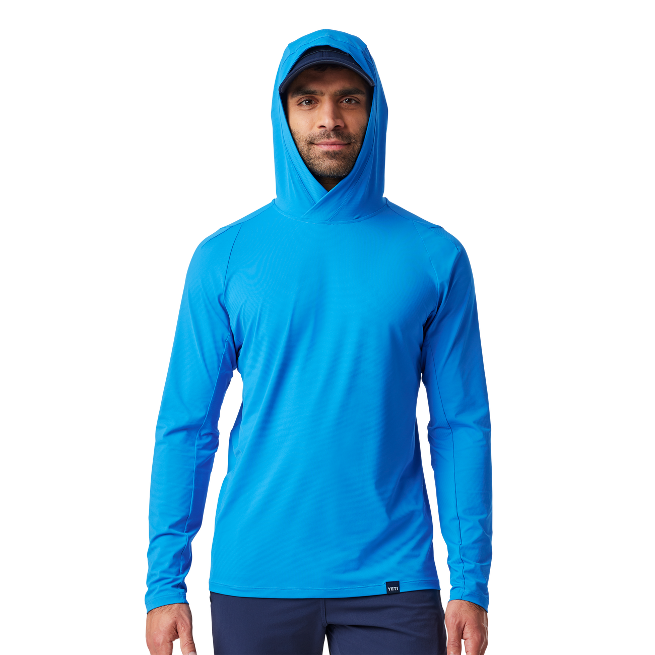 YETI Men's Hooded Ultra Lightweight Sunshirt Blue