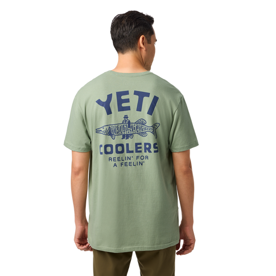 YETI Coolers® Reelin Feelin' Fishing Short Sleeve T-Shirt Olive