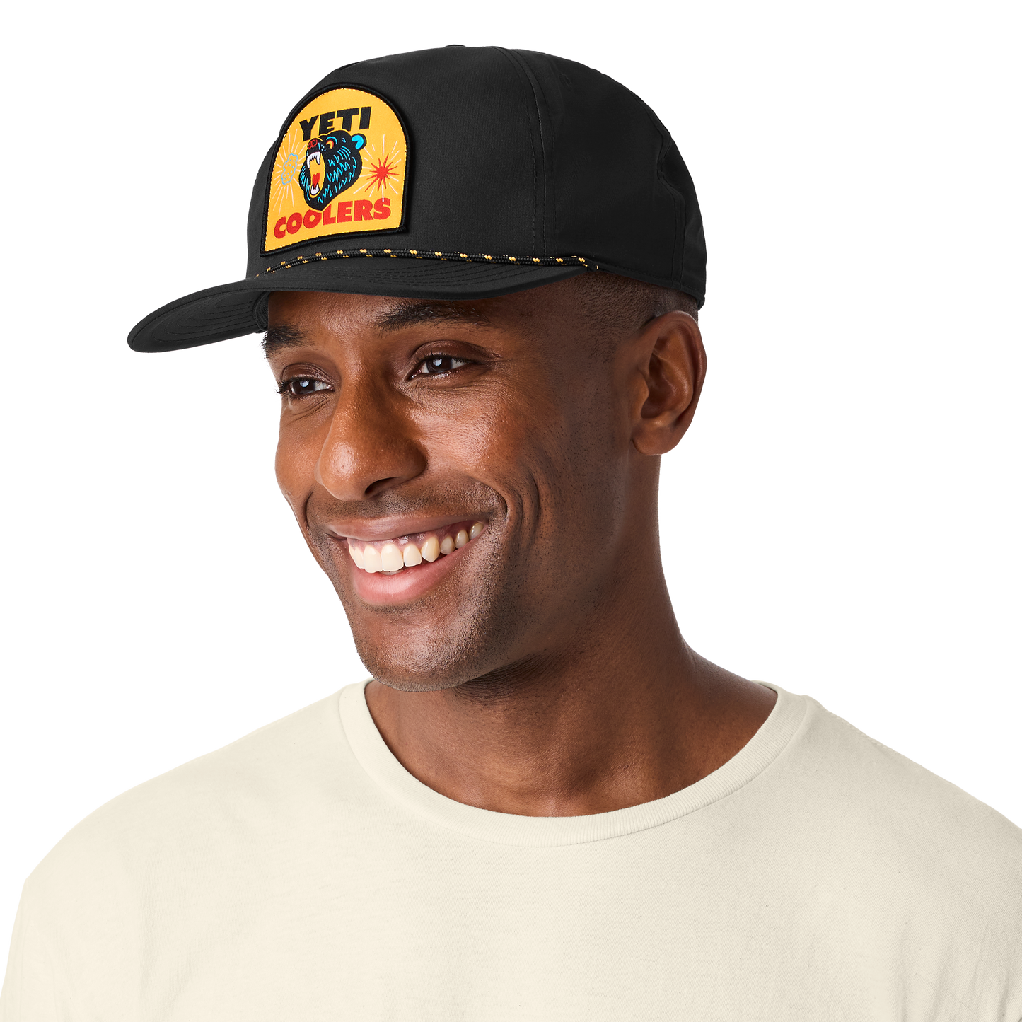 Black Bear Flat Brim Rope Hat Black Black