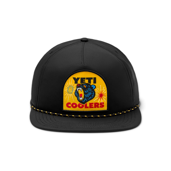 Black Bear Flat Brim Rope Hat Black Black