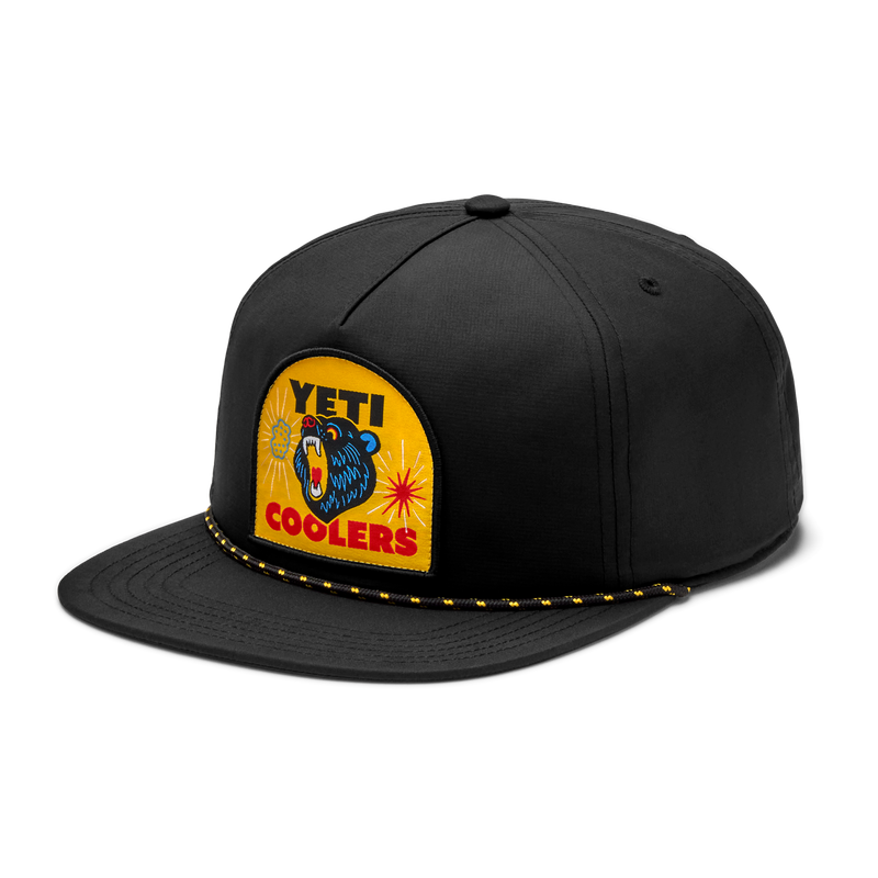 Black Bear Flat Brim Rope Hat Black Black