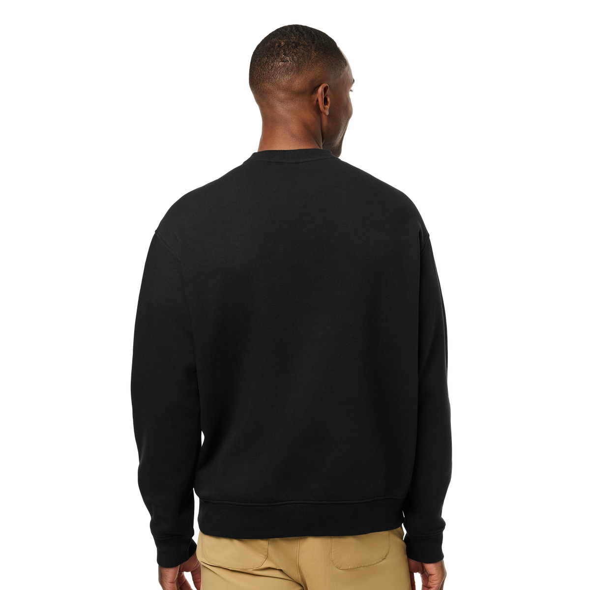 YETI Logo Script Fleece Crew Neck Black