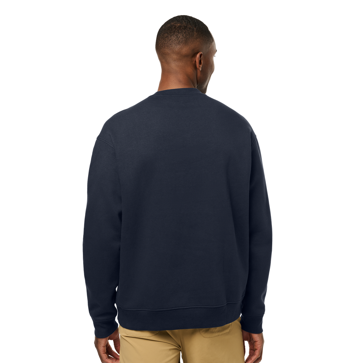 Logo Block Fleece Crew Neck Navy