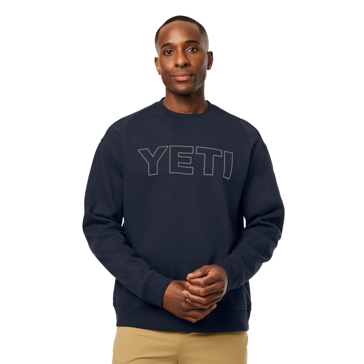 Logo Block Fleece Crew Neck Navy