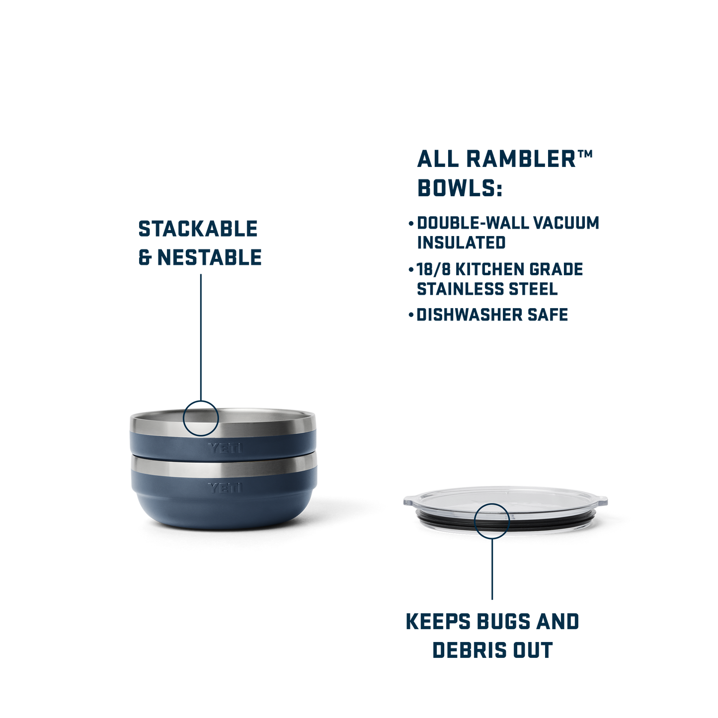 Rambler® Small Insulated Low Bowl White