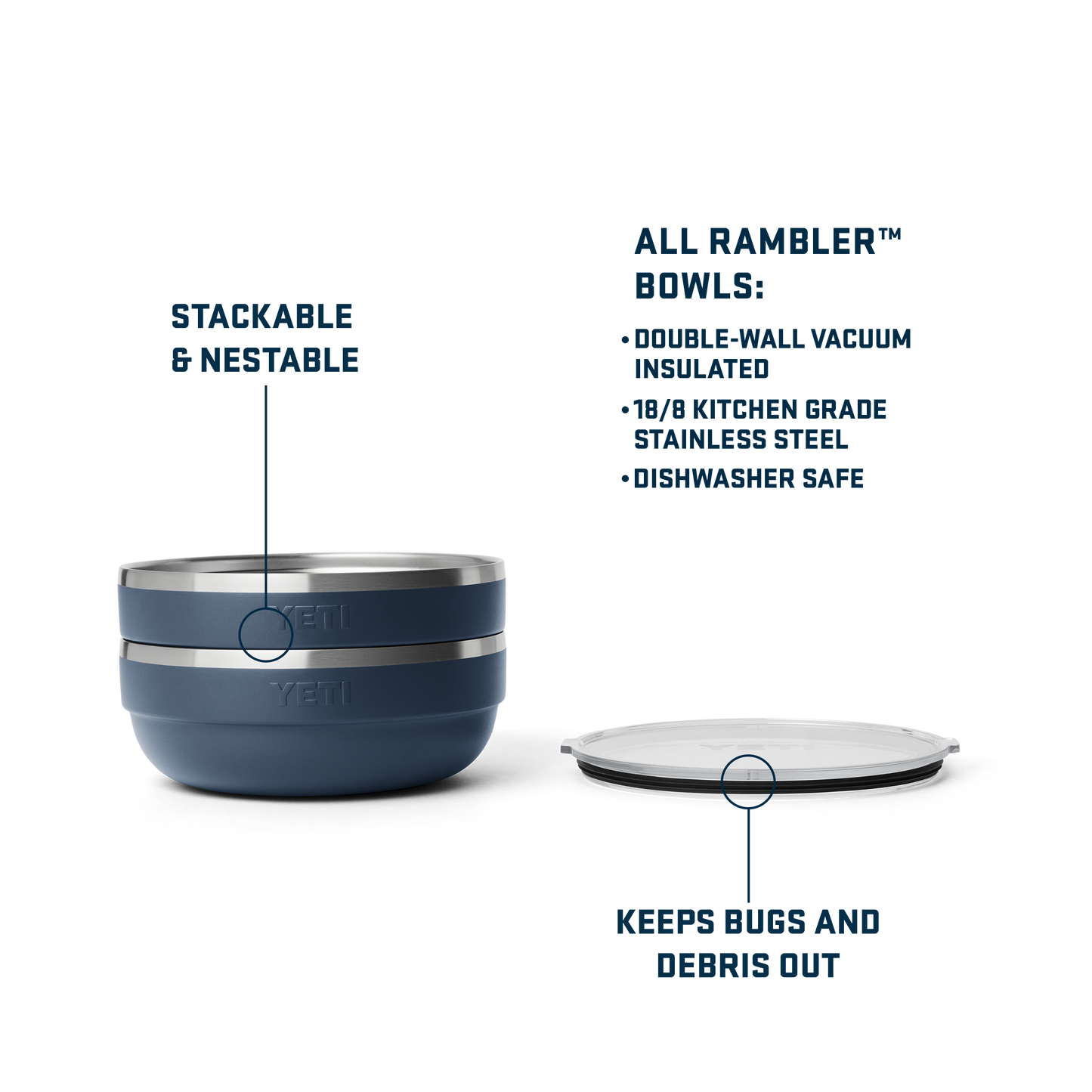 Rambler® Large Insulated Low Bowl Sea Stone