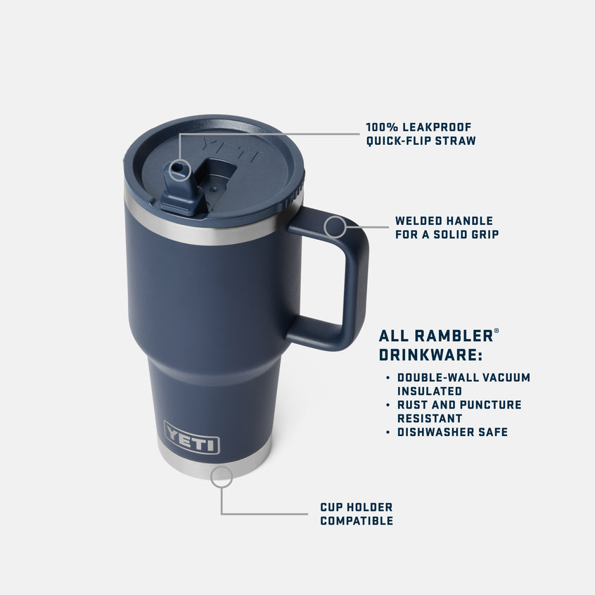 Rambler® 30 oz (887 ml) Travel Straw Mug Stag Red