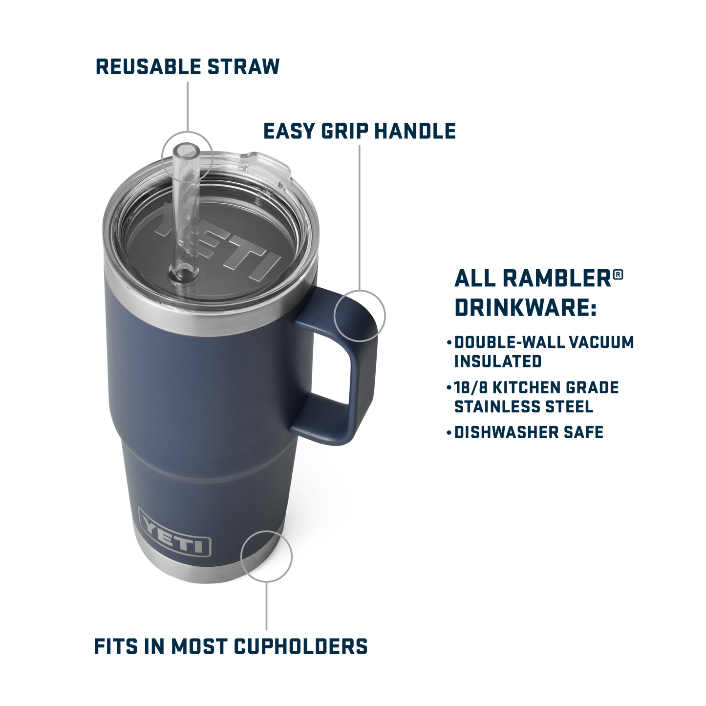 Rambler® 25 oz (739 ml) Straw Mug Charcoal