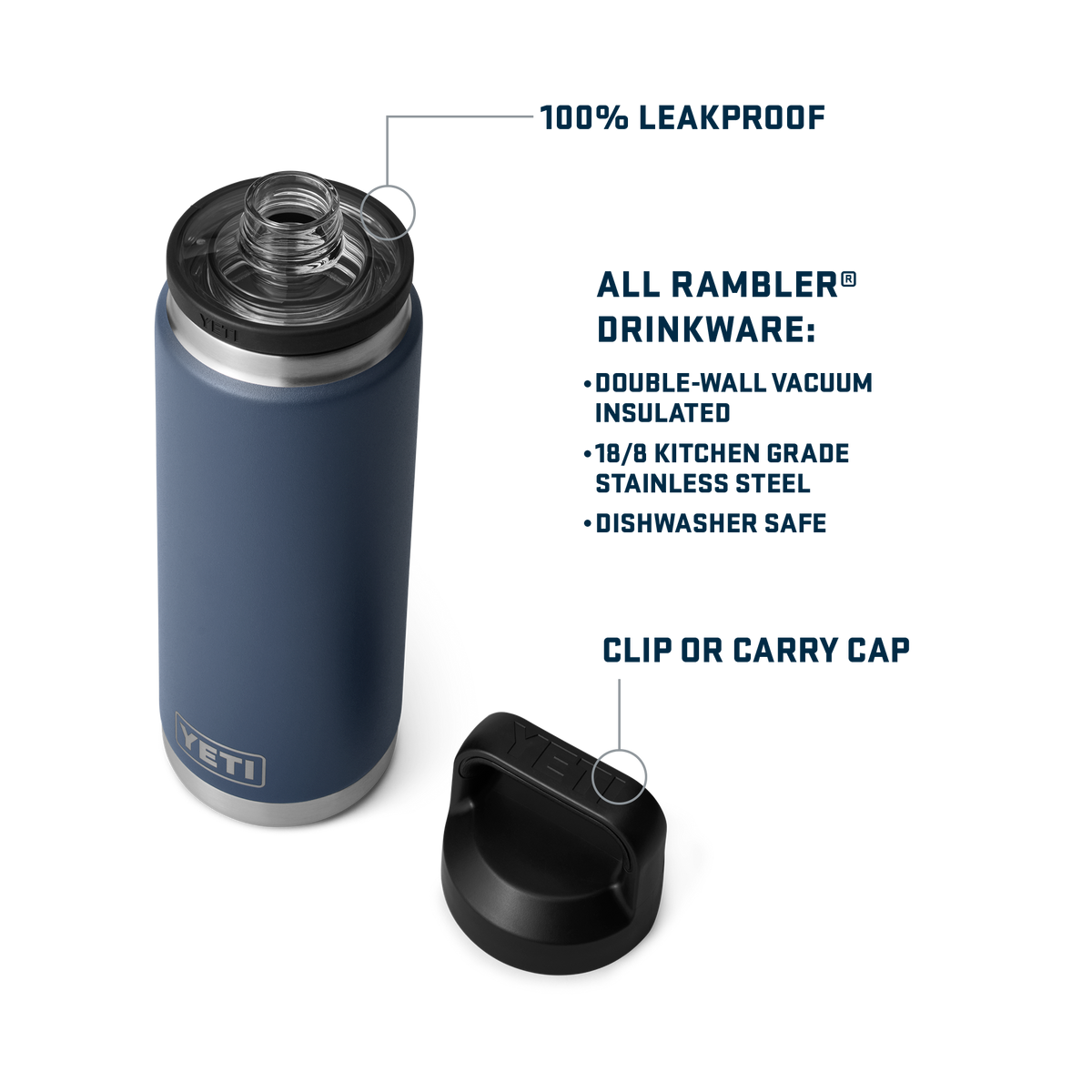 YETI Rambler® 26 oz (769 ml) Bottle With Chug Cap Royal Blue