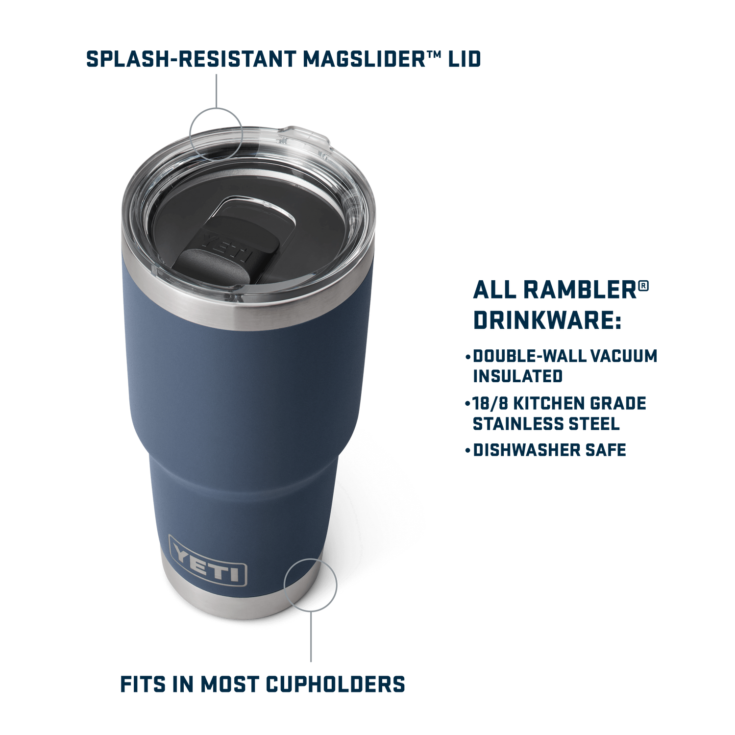 YETI Rambler® 30 oz (887 ml) Tumbler Navy