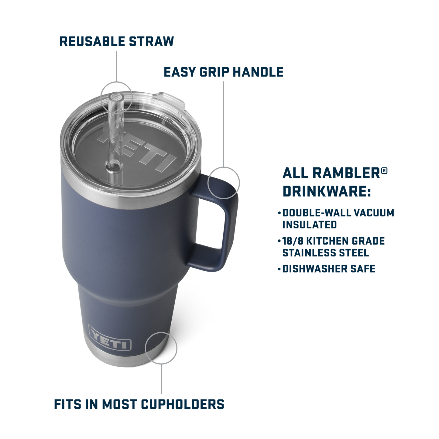 Rambler® 35 oz (1L) Straw Mug Seafoam