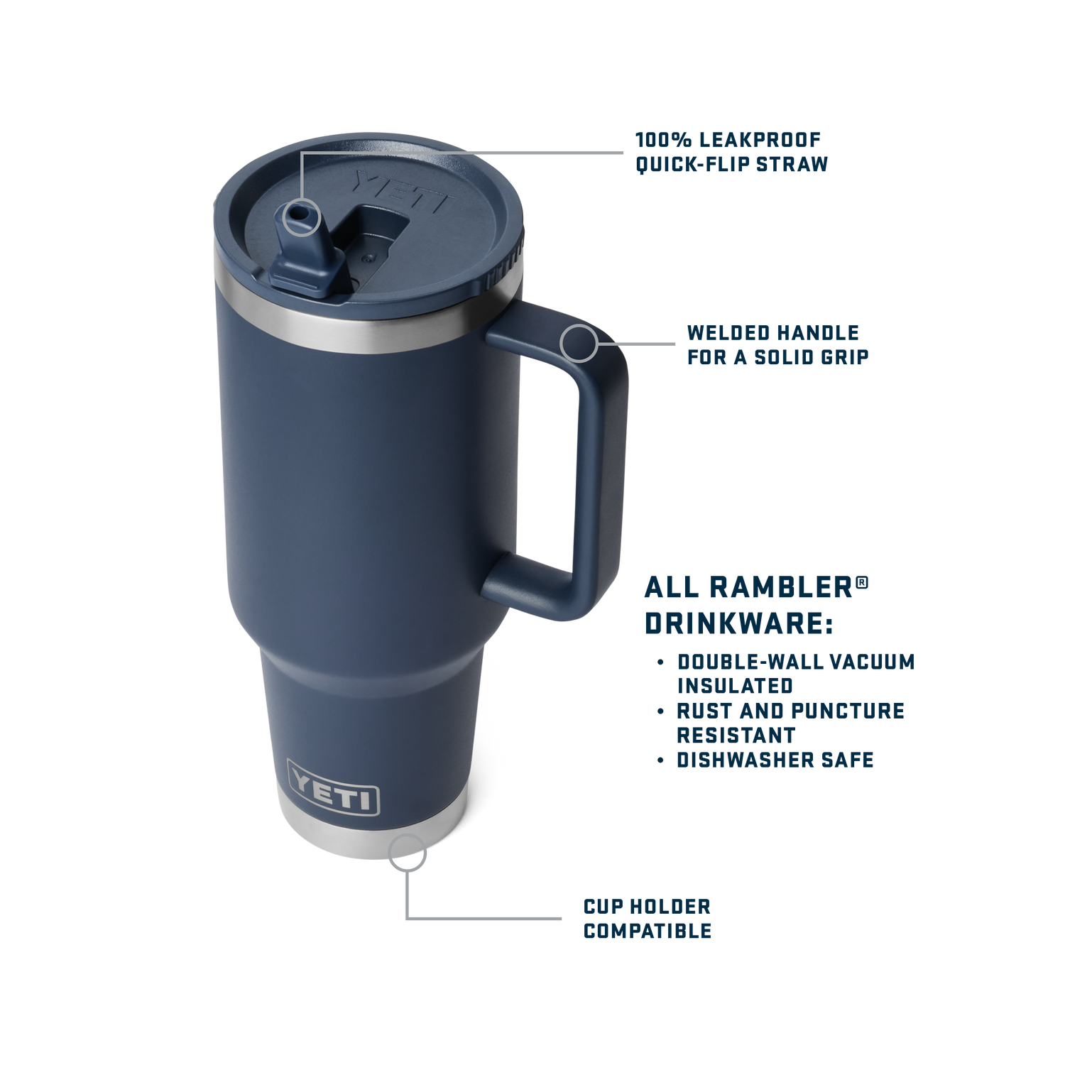 Rambler® 40 oz (1.1L) Travel Straw Mug Black