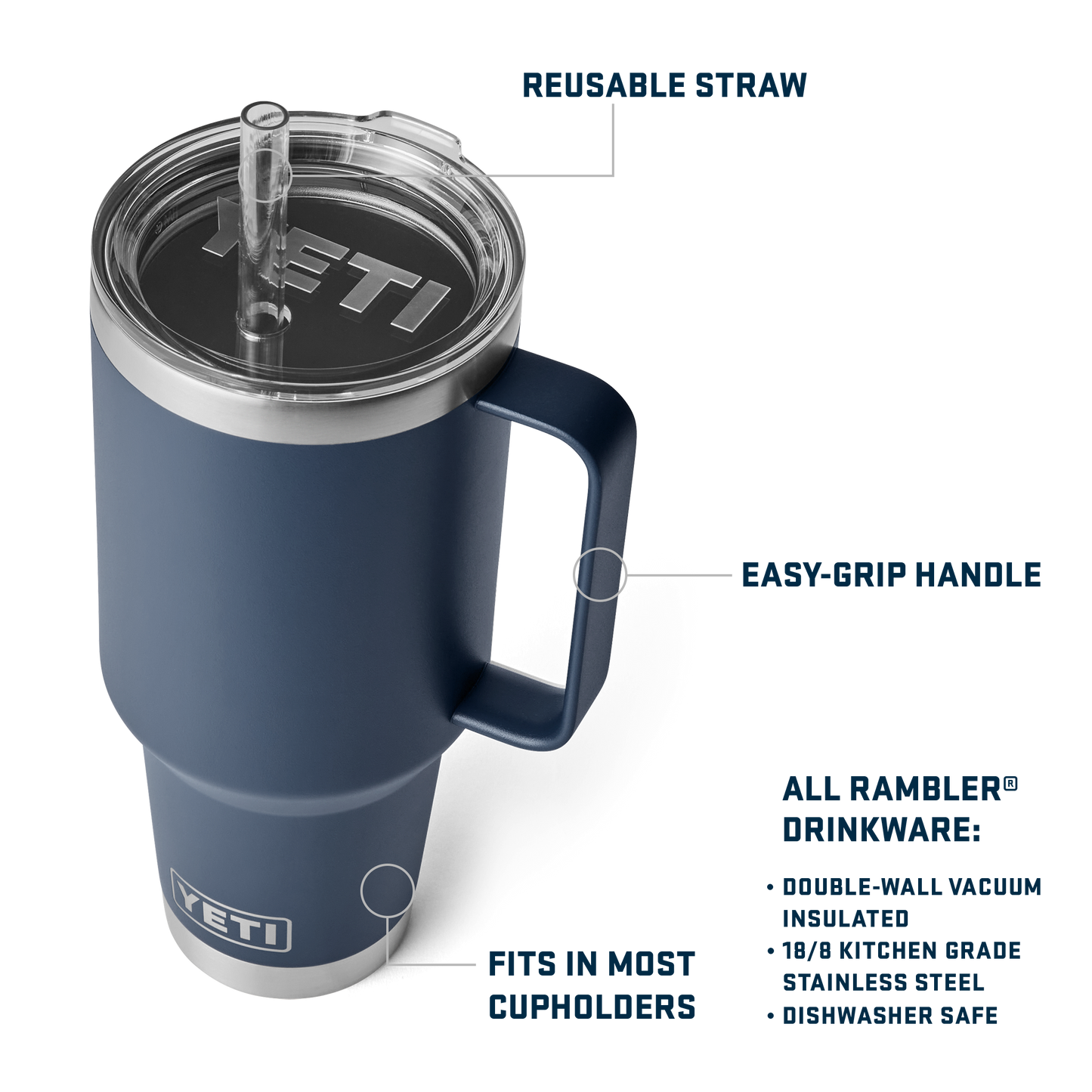 YETI Rambler® 42 oz (1.2L) Straw Mug Tropical Pink