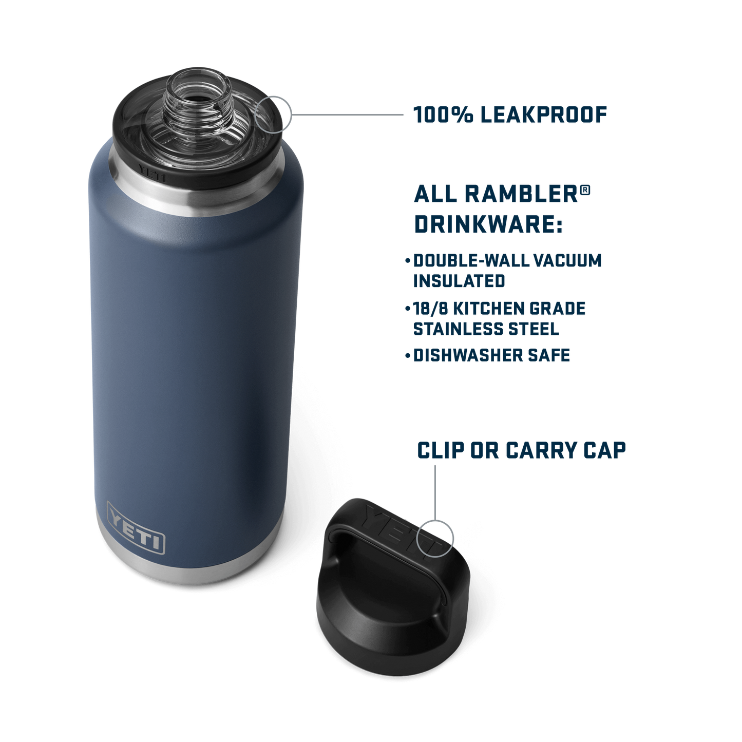 YETI Rambler® 46 oz (1.4L) Bottle With Chug Cap Moon Dust