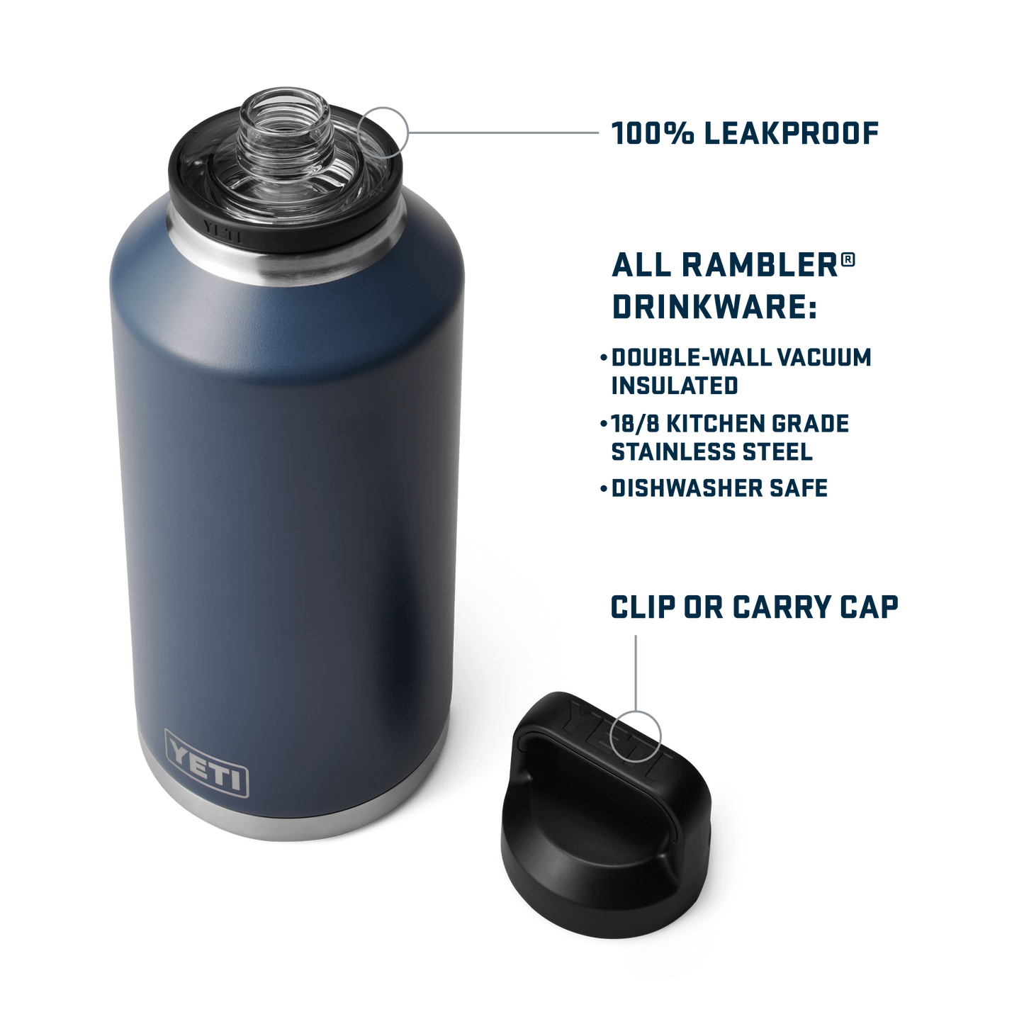 YETI Rambler® 64 oz (1.9 L) Bottle With Chug Cap Grasshopper