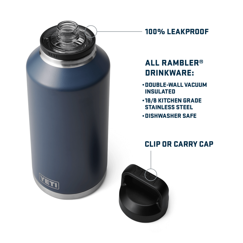 YETI Rambler® 64 oz (1.9 L) Bottle With Chug Cap Stag Red