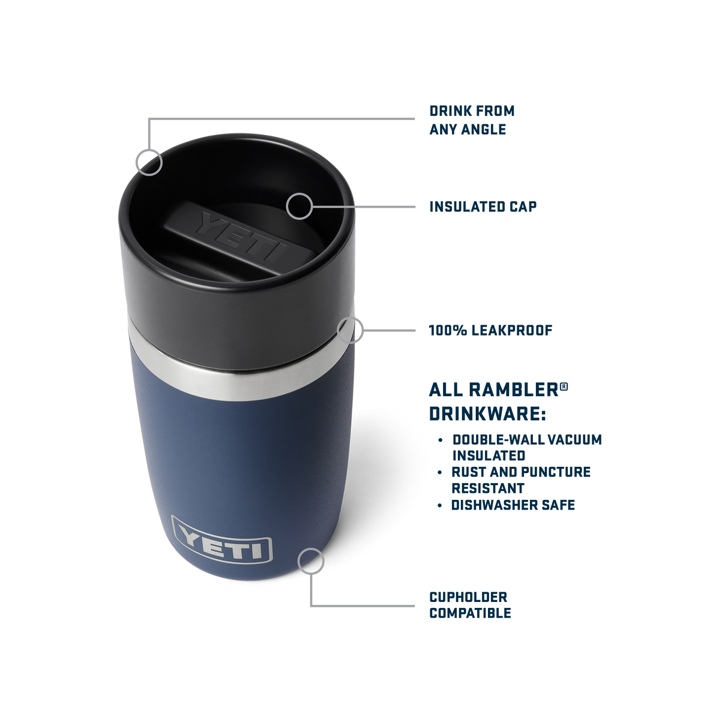 Rambler® 8 oz (236 ml) Travel Bottle Black