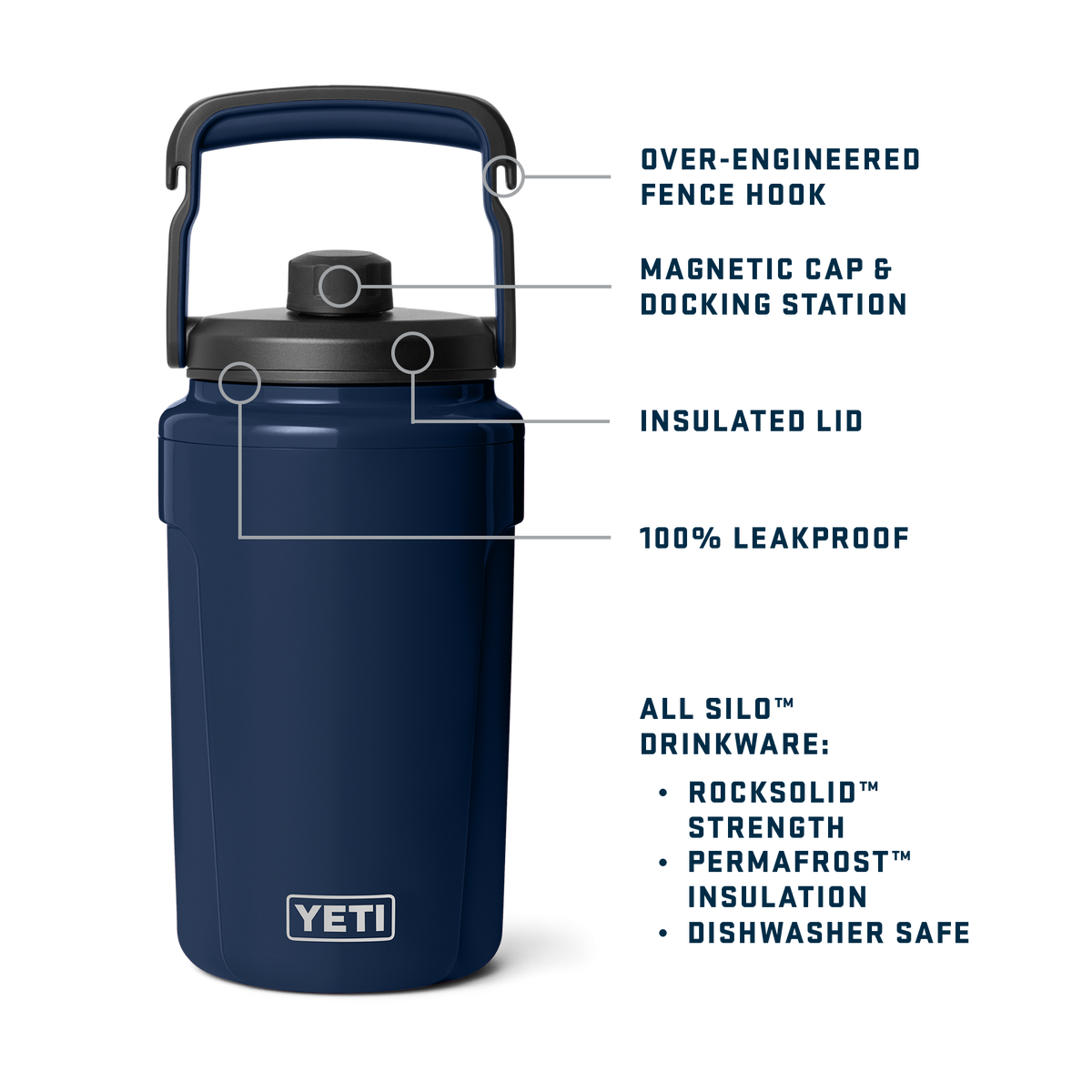 Silo™ Half Gallon (1.9 L) Jug with Chug Cap Pace Purple