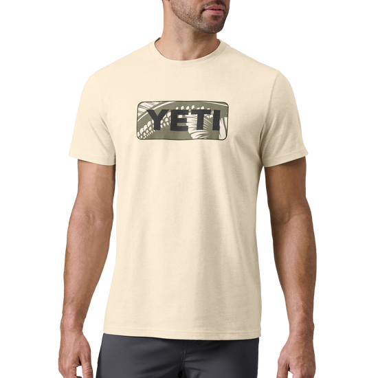YETI Bass Badge Short Sleeve T-Shirt Heather Cream