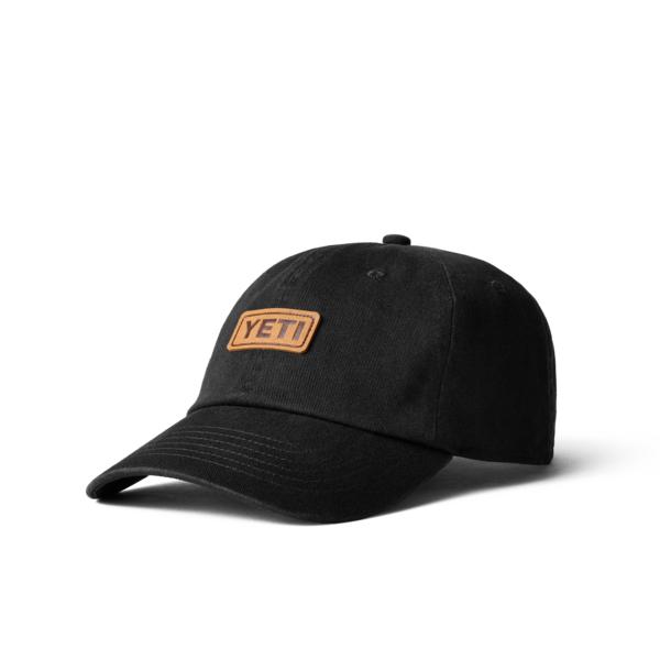 YETI Leather Logo Badge Hat Black Black