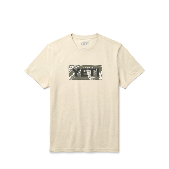 YETI Bass Badge Short Sleeve T-Shirt Heather Cream
