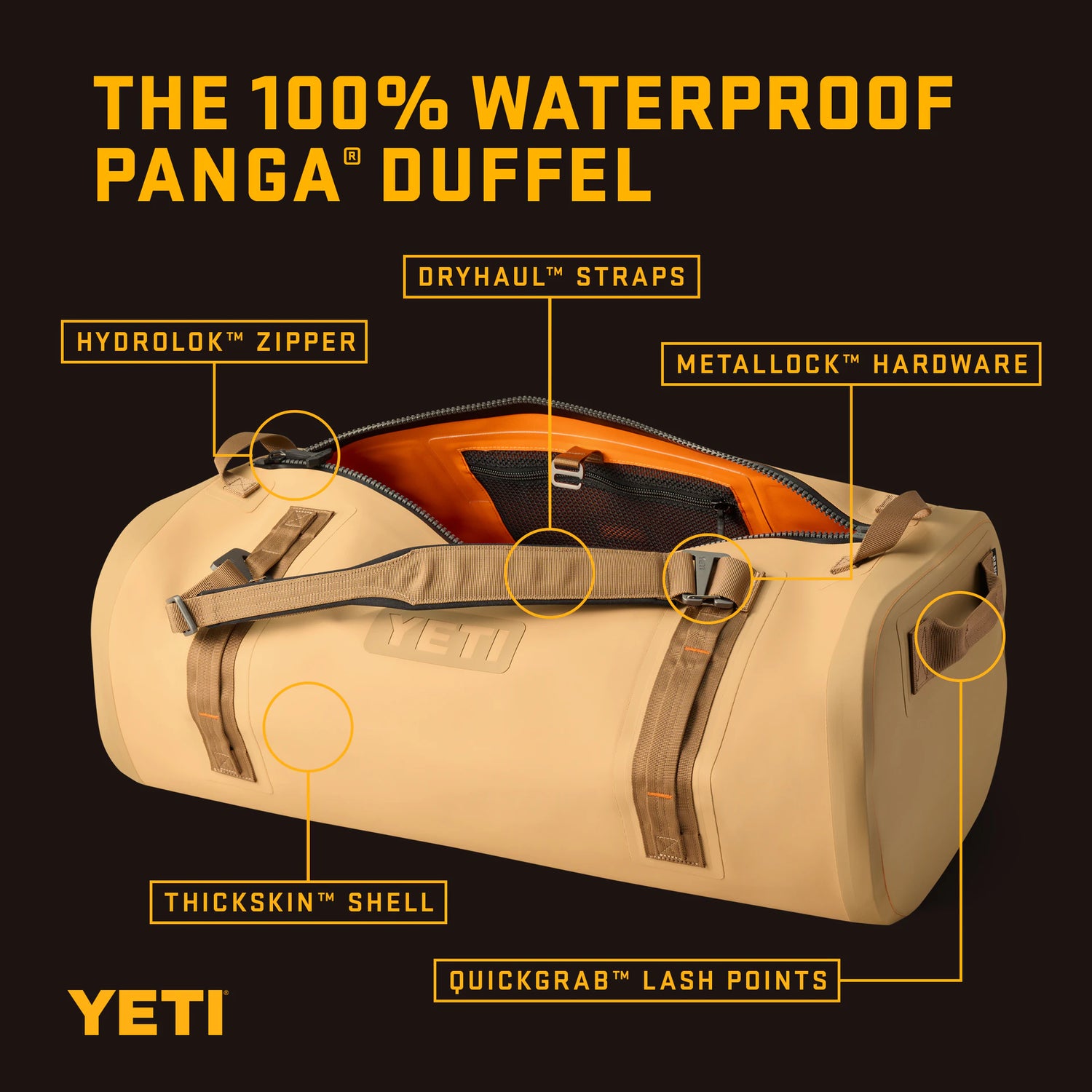 YETI Panga® 75L Waterproof Duffel Tan